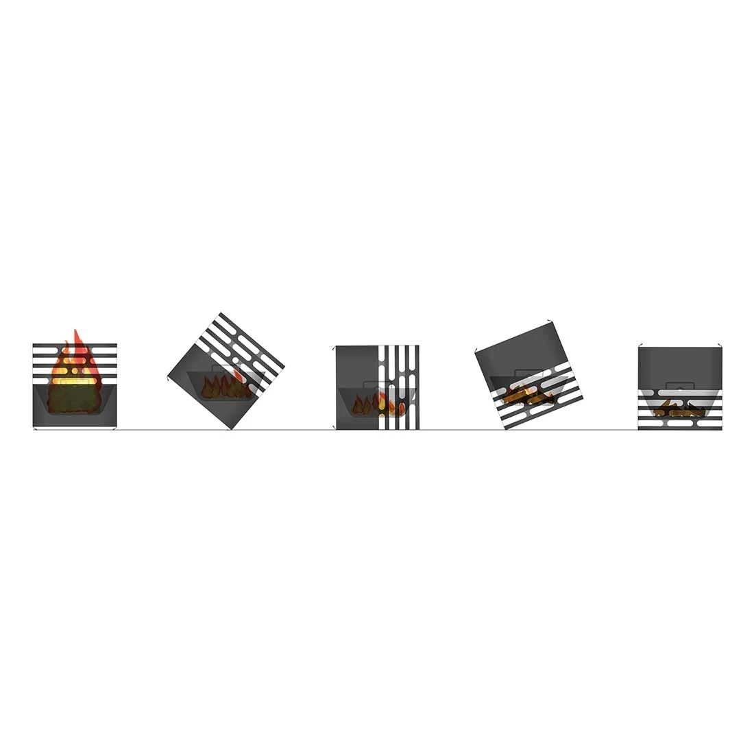 Höfats CUBE Feuerkorb Edelstahl Schwarz 6 Höfats CUBE Feuerkorb Edelstahl Schwarz – Bild 6