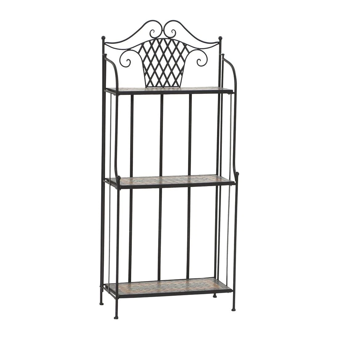 Siena Garden Prato Regal 143cm Eisen/Mosaikoptik 3 Böden Mattschwarz/Terracotta-Mix 1 Siena Garden Prato Regal 143cm Eisen/Mosaikoptik 3 Böden Mattschwarz/Terracotta-Mix