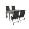 MWH Elements Gartenmöbelset 5-teilig Mit Alutapo Gartentisch 160x95cm Eisengrau/Anthrazit