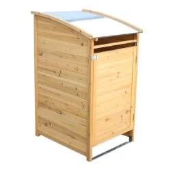 Habau Mülltonnenbox 240 Liter Spießtanne/Blech Braun