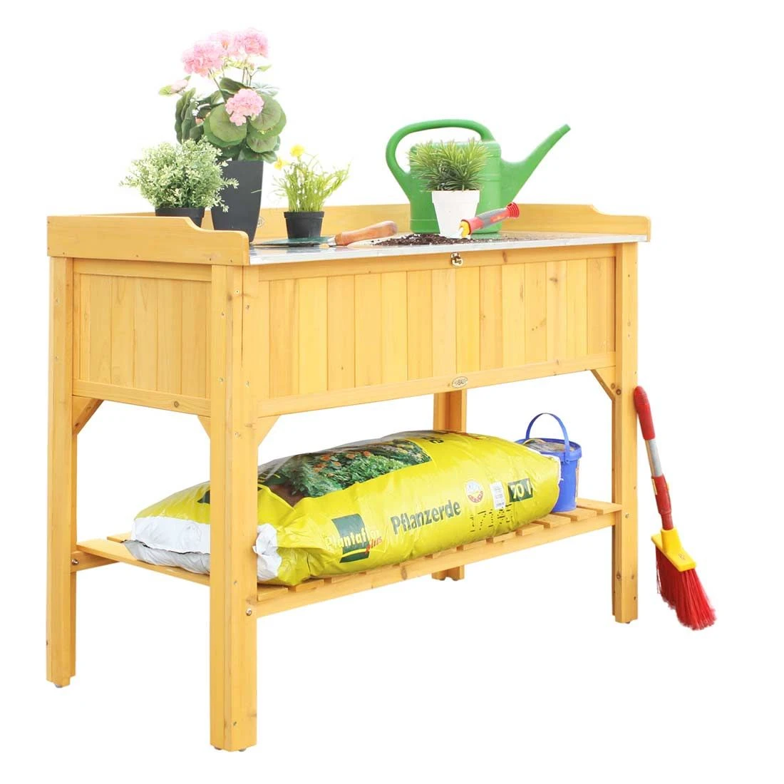 Habau Gartentisch-Platte Für Hochbeet Verzinkt Spießtanne/Blech Braun 2 Habau Gartentisch-Platte Für Hochbeet Verzinkt Spießtanne/Blech Braun – Bild 2