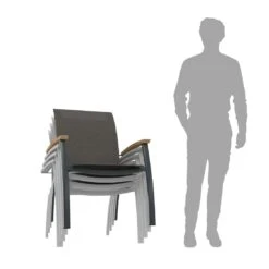 OUTLIV. Davos Stapelsessel Aluminium/Textilene Anthrazit/Grau -Garten Paradies Verkauf 990773 6