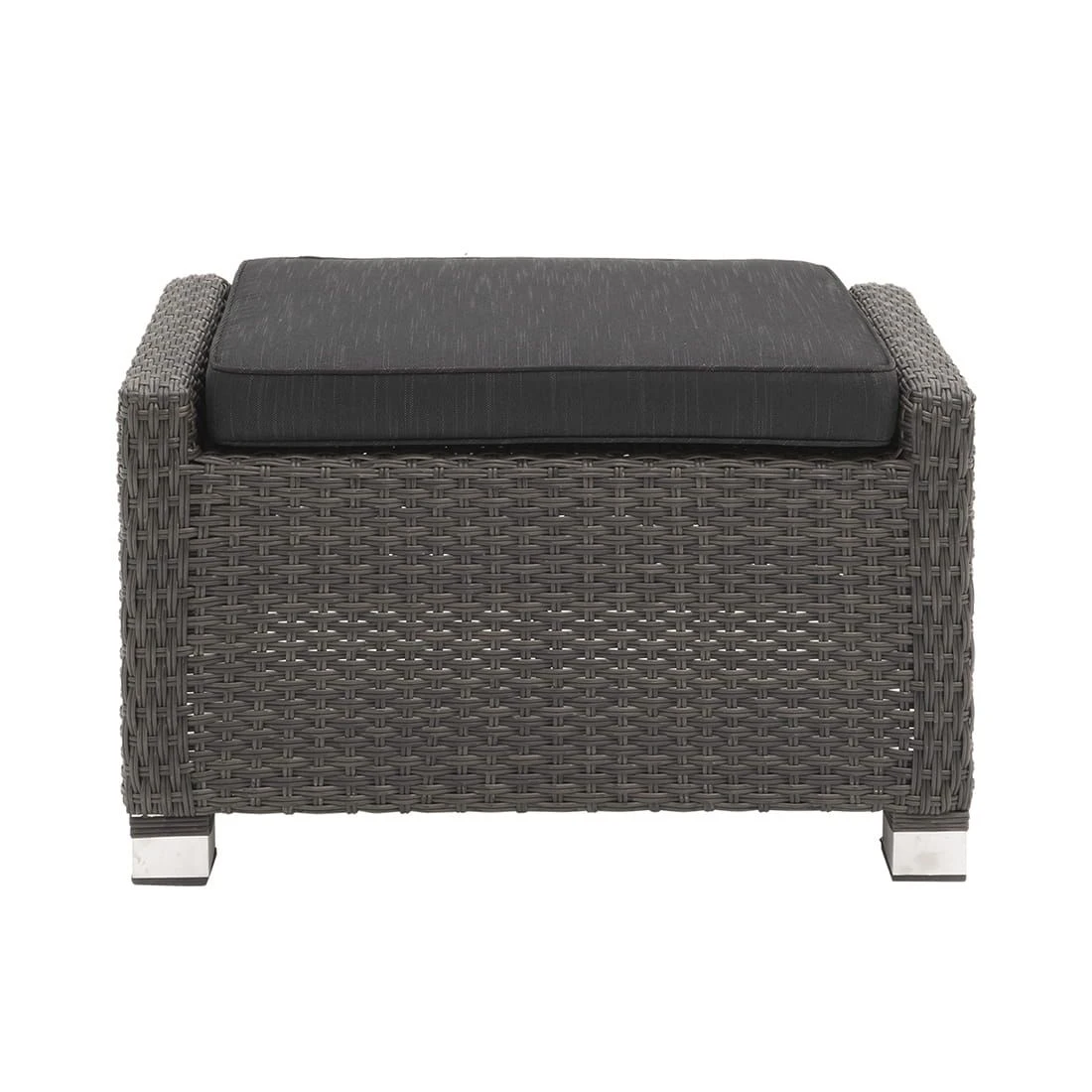 LC Garden Barcelona Hocker Aluminium/Geflecht Grau Mix/Schwarz 2 LC Garden Barcelona Hocker Aluminium/Geflecht Grau Mix/Schwarz – Bild 2