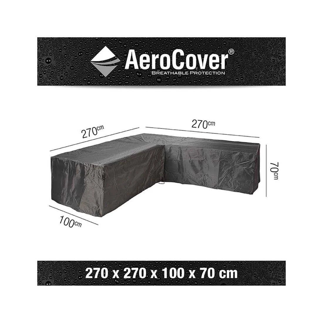 AeroCover Schutzhülle Für Ecklounge 270x270x100x70cm Polyester Uni Anthrazit 9 AeroCover Schutzhülle Für Ecklounge 270x270x100x70cm Polyester Uni Anthrazit – Bild 9