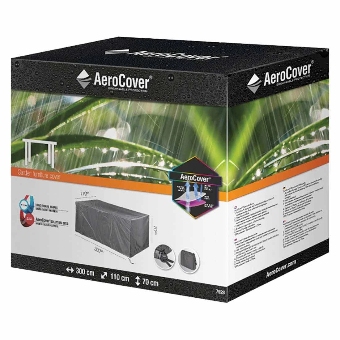 AeroCover Gartentisch Schutzhülle 300x110x70cm Polyester Uni Anthrazit 3 AeroCover Gartentisch Schutzhülle 300x110x70cm Polyester Uni Anthrazit – Bild 3