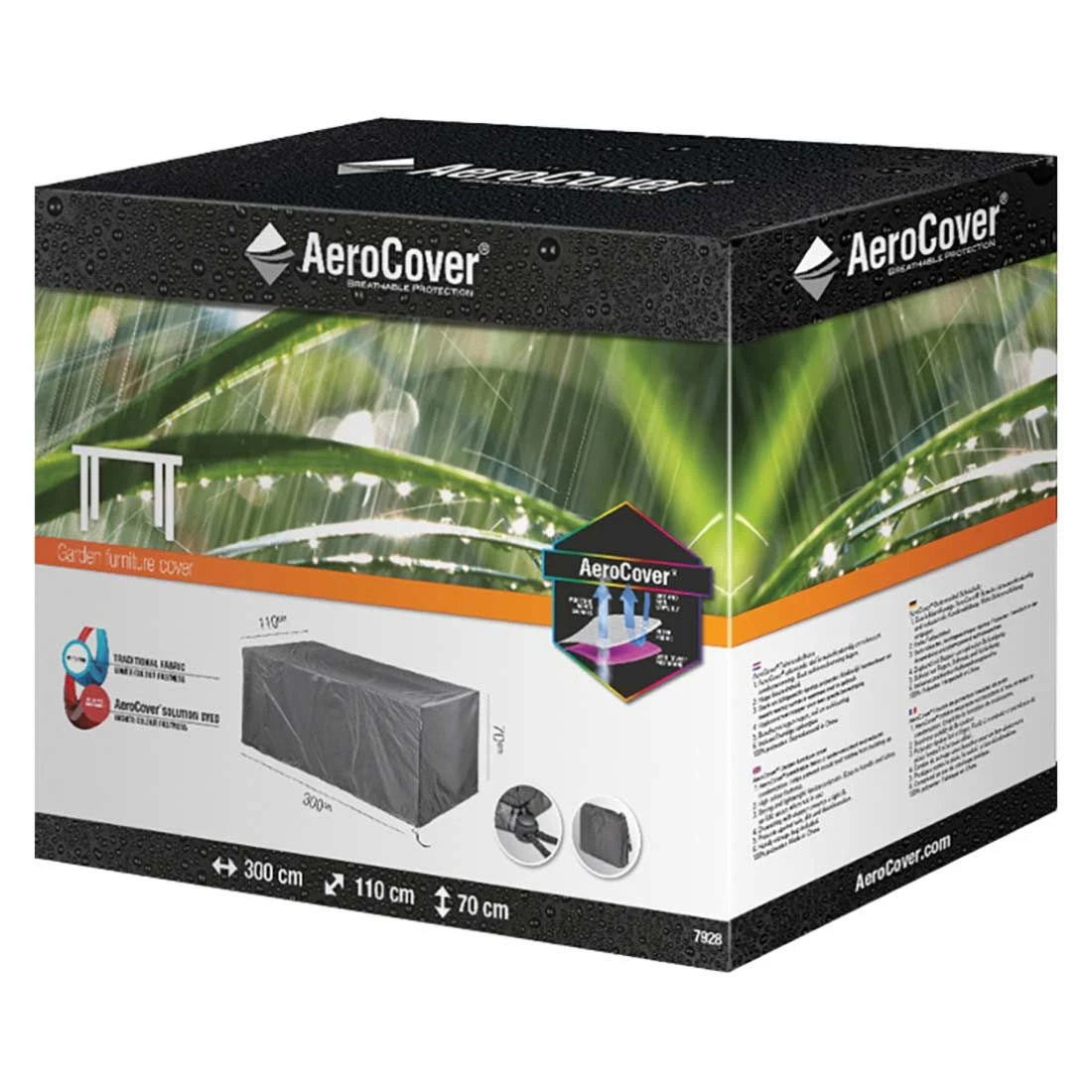 AeroCover Gartentisch Schutzhülle 300x110x70cm Polyester Uni Anthrazit 8 AeroCover Gartentisch Schutzhülle 300x110x70cm Polyester Uni Anthrazit – Bild 8