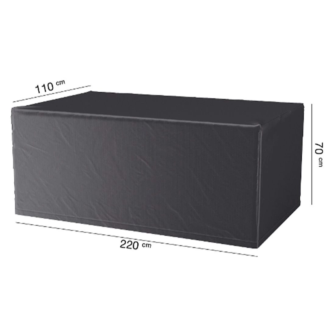 AeroCover Gartentisch Schutzhülle 220x110x70cm Polyester Uni Anthrazit 2 AeroCover Gartentisch Schutzhülle 220x110x70cm Polyester Uni Anthrazit – Bild 2