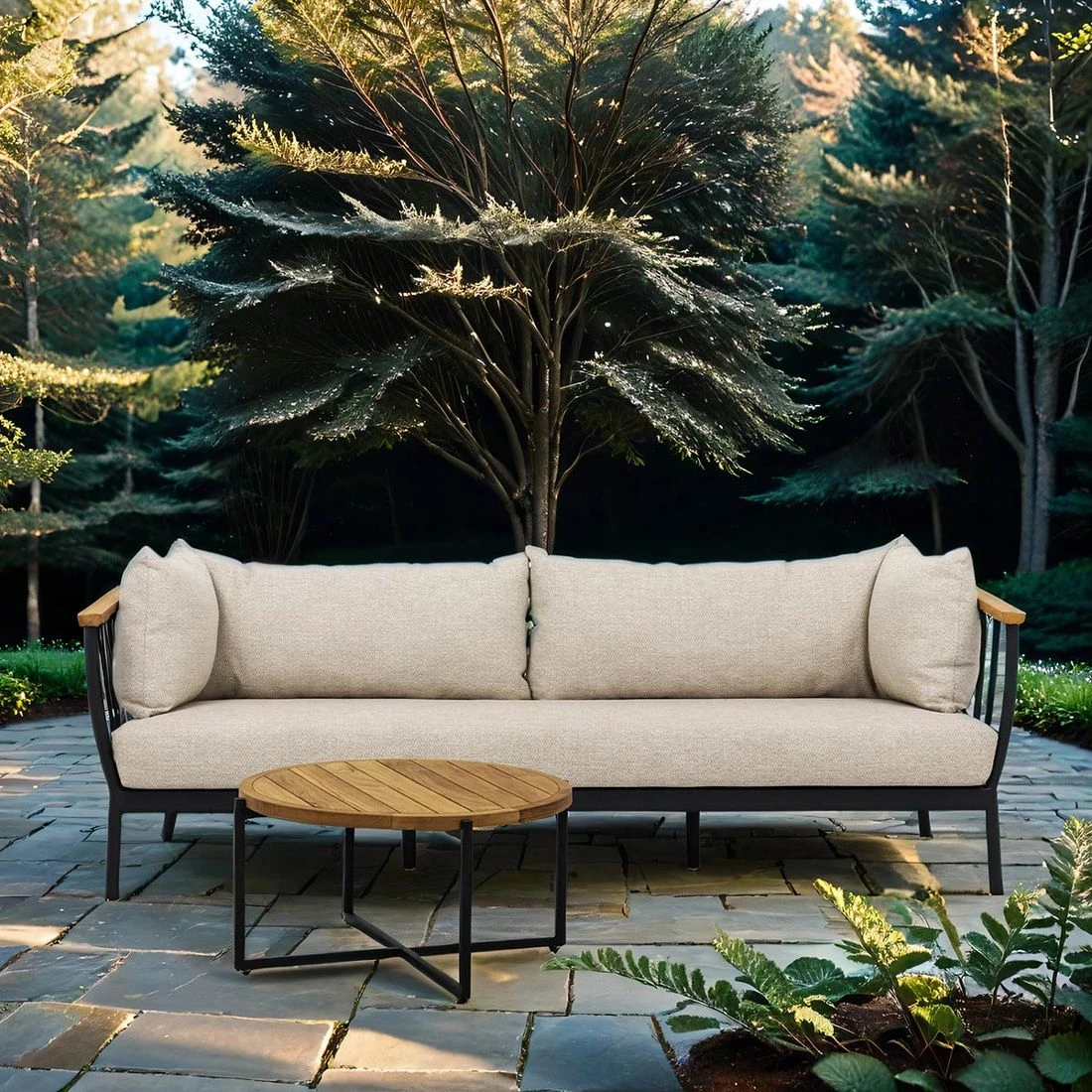 Apple Bee Condor Loungebank Inkl. Loungetisch Schwarz/Natur 1 Apple Bee Condor Loungebank Inkl. Loungetisch Schwarz/Natur