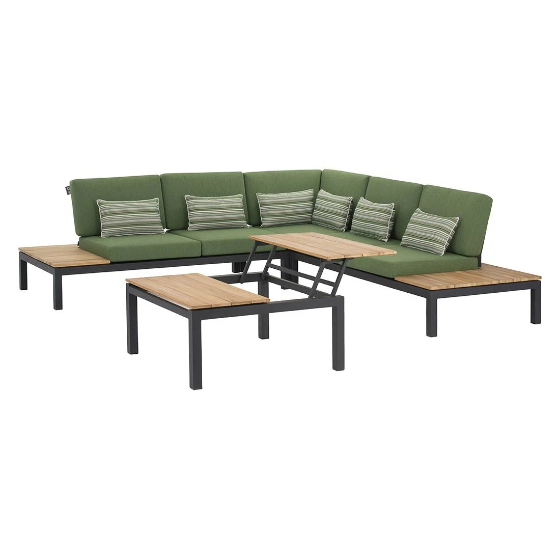 Apple Bee Pebble Beach Ecklounge 4-tlg. Aluminium/Bee Wett Black/Olive Green 1 Apple Bee Pebble Beach Ecklounge 4-tlg. Aluminium/Bee Wett Black/Olive Green