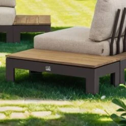 Apple Bee Sticks & More Loungetisch 87x44cm Aluminium/Teak Taupe/Teak