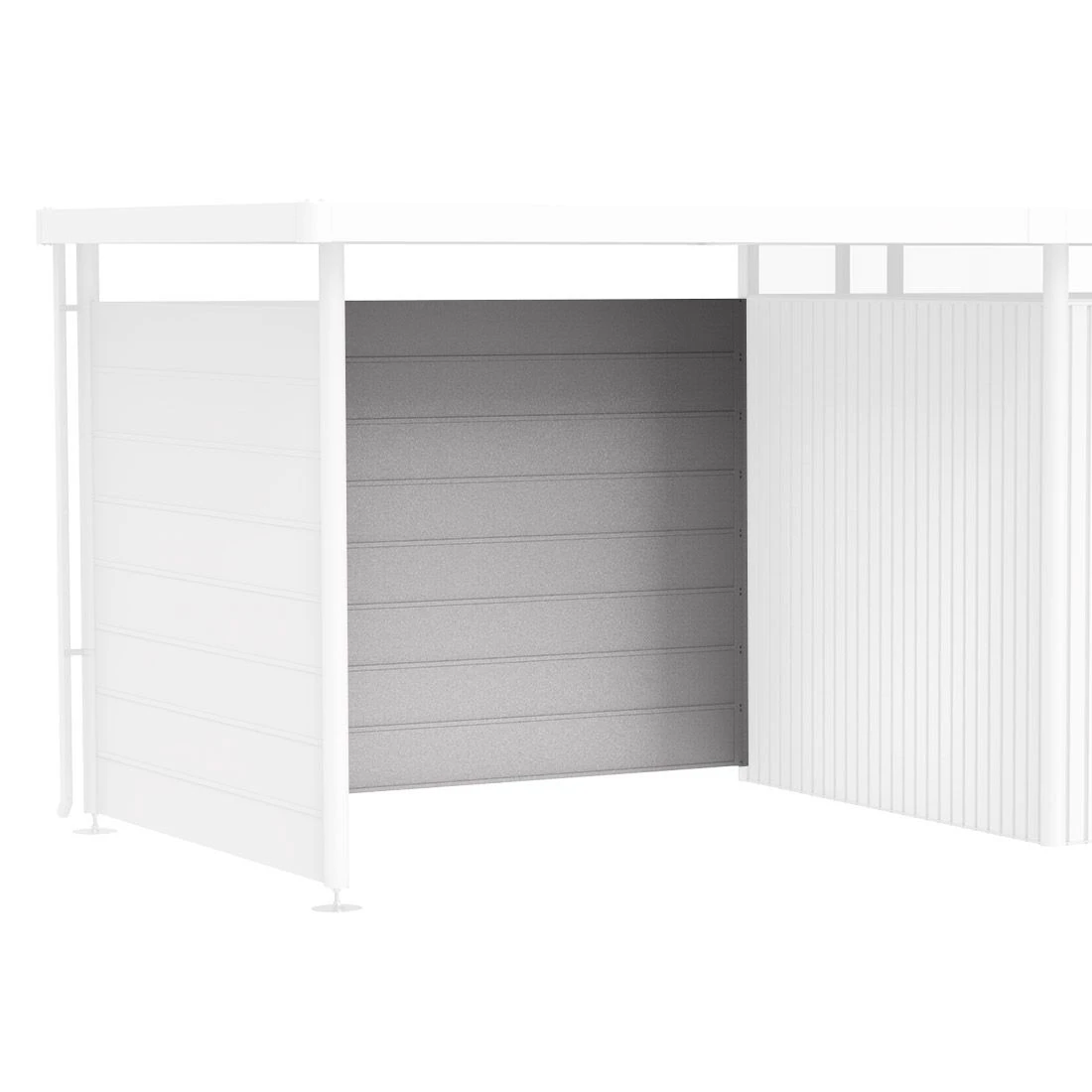 Biohort Highline Rückwand Für Seitendach Silber-Metallic 1 Biohort Highline Rückwand Für Seitendach Silber-Metallic