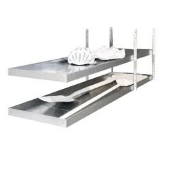 Biohort MiniGarage Regalsystem Ausziehbar 2 Böden Silber