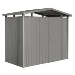 Biohort Panorama Gerätehaus Standardtür Quarzgrau-Metallic