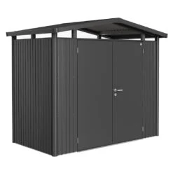 Biohort Panorama Gerätehaus Doppeltür Dunkelgrau-Metallic