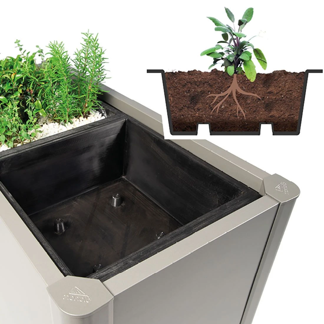 Biohort Belvedere Pflanzeinsatz 2 Stück 50x50xm Kunststoff Schwarz 1 Biohort Belvedere Pflanzeinsatz 2 Stück 50x50xm Kunststoff Schwarz