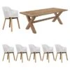 Cane-Line Choice Gartenmöbeldet 7-tlg. Mit Tisch 220x100cm White/Natur