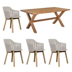 Cane-Line Choice Gartenmöbelset 5-tlg. Mit Tisch 180x100cm Taupe/Natur