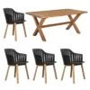 Cane-Line Choice Gartenmöbelset 5-tlg. Mit Tisch 180x100cm Black/Natur