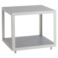 Cane-Line Level Beistelltisch 48x48cm Aluminium/Keramik Weiß/Light Grey