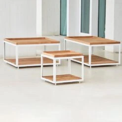 Cane-Line Level Beistelltisch 48x48cm Aluminium/Teak White/Natur 5 Cane-Line Level Beistelltisch 48x48cm Aluminium/Teak White/Natur -Garten Paradies Verkauf cane line level beistelltisch 48x48cm aluminium teak 1479954 3
