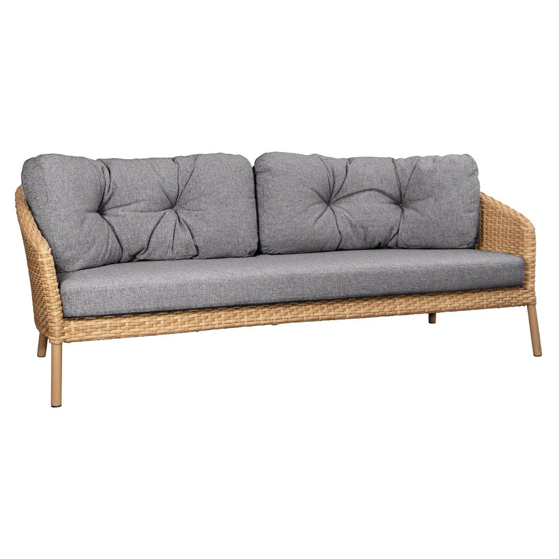 Cane-Line Ocean Gartensofa 202cm Aluminium/Geflecht/Polypropylen Dark Grey/Natur 2 Cane-Line Ocean Gartensofa 202cm Aluminium/Geflecht/Polypropylen Dark Grey/Natur – Bild 2