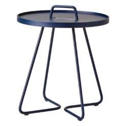 Garten Paradies Verkauf 10 Cane-Line On-the-move Beistelltisch Ø44x54 Cm Aluminium Midnight Blue