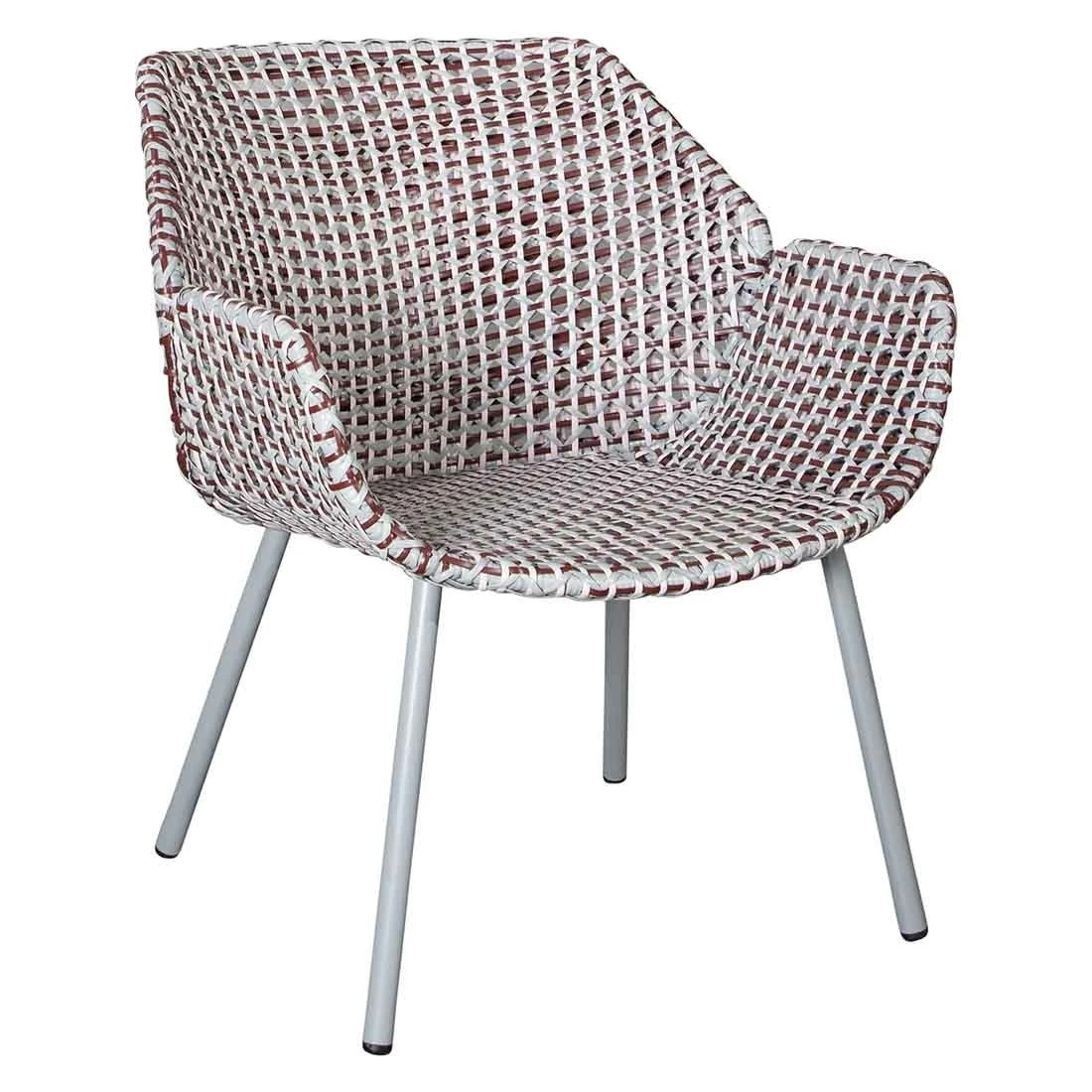 Cane-Line Vibe Loungesessel Stahl/Geflecht Light Grey/Bordeaux/Dusty Rose 2 Cane-Line Vibe Loungesessel Stahl/Geflecht Light Grey/Bordeaux/Dusty Rose – Bild 2