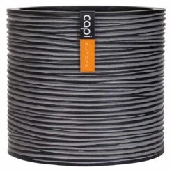 Capi Nature Rib Pflanztopf Ø13,8x12,4cm Schwarz