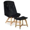 OUTLIV. Clovelly Loungesessel Inkl. Hocker Teak/Polyrattan Natur/Schwarz