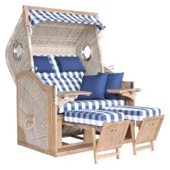 DeVries Greenline 175XL Strandkorb Akazie/Geflecht Des.743 Antique Weiß -Garten Paradies Verkauf devries greenline 175xl strandkorb akazie geflecht des 743 antique weiss 1246039 2