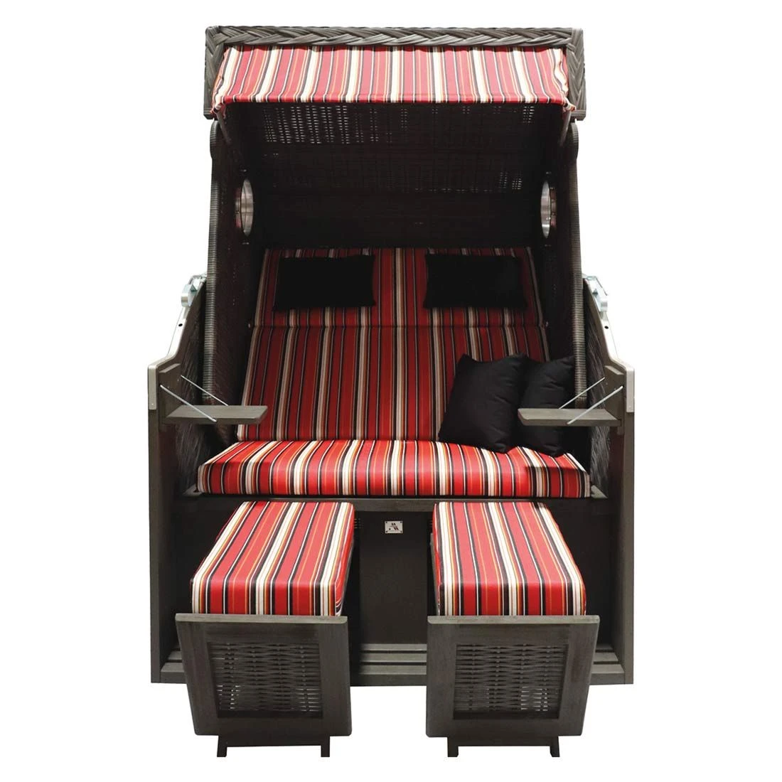 DeVries Pure Cliff XL SUN Strandkorb Geflecht/Pinienholz 443 Grau Gebürstet 3 DeVries Pure Cliff XL SUN Strandkorb Geflecht/Pinienholz 443 Grau Gebürstet – Bild 3