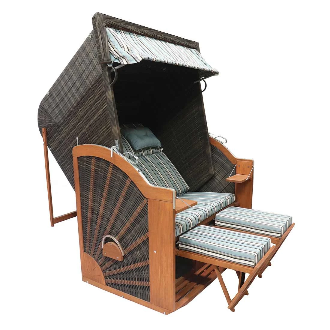 DeVries Pure Classic XL Strandkorb Pinie/Geflecht Des.444 Antique Brown 2 DeVries Pure Classic XL Strandkorb Pinie/Geflecht Des.444 Antique Brown – Bild 2