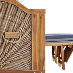 DeVries Trend 45 Strandkorb Geflecht/Akazie Des. 755 Walnut/Natural Finish -Garten Paradies Verkauf devries trend 45 strandkorb geflecht akazie des 755 1352695 4