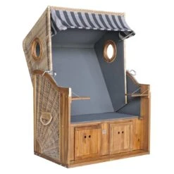 DeVries Trend 45 Strandkorb Geflecht/Akazie Des. 755 Walnut/Natural Finish -Garten Paradies Verkauf devries trend 45 strandkorb geflecht akazie des 755 1352695 5