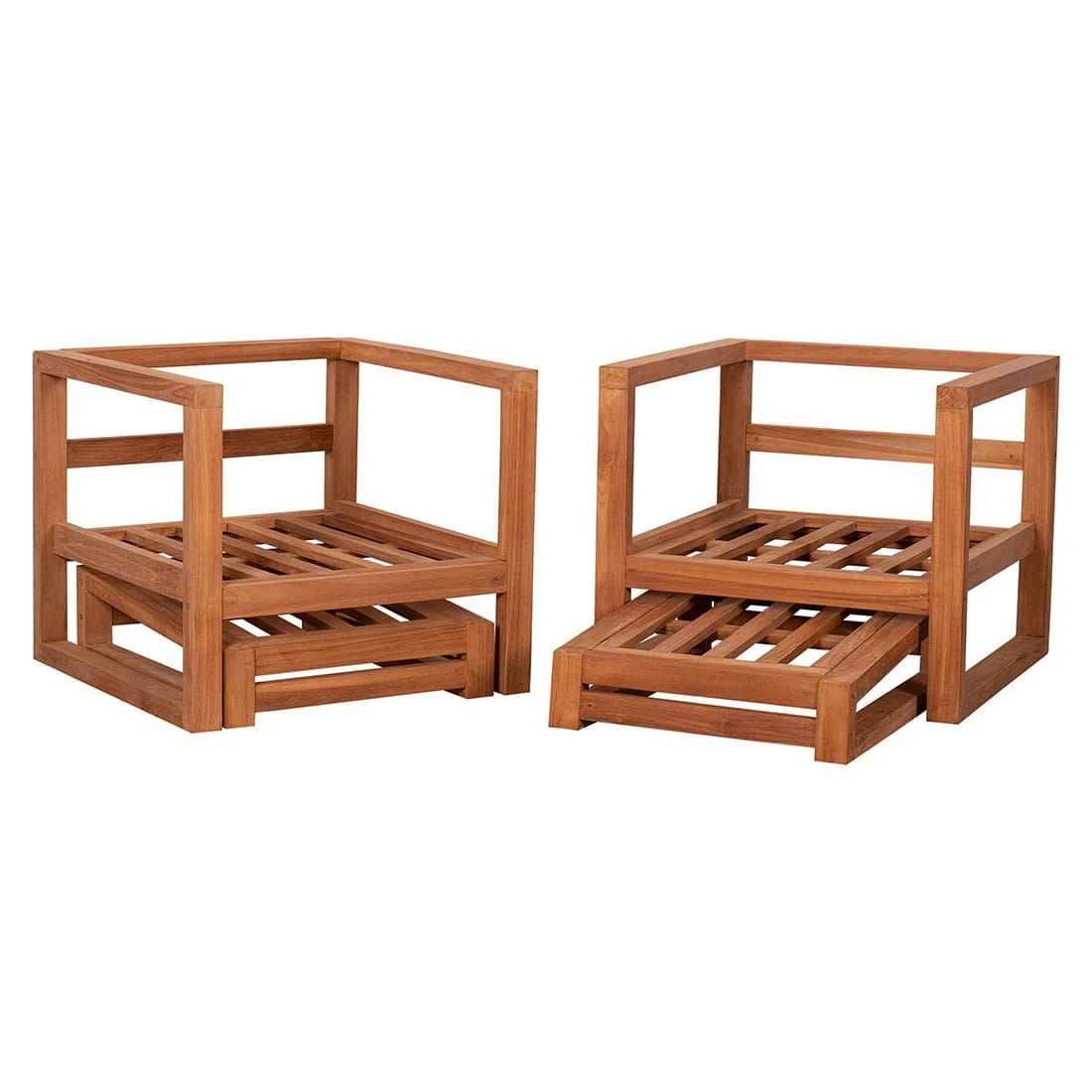 DeVries Woodie Holiday Loungeset 4-tlg. Teak/Olefin Natur/Grau 2 DeVries Woodie Holiday Loungeset 4-tlg. Teak/Olefin Natur/Grau – Bild 2