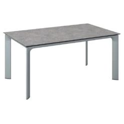Kettler Diamond Gartentisch 160x95cm Aluminium/HPL Silber/Kalksandstein