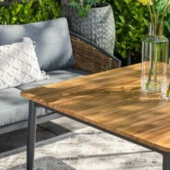 Garden Impressions Bali Dininglounge 4-tlg. Aluminium/Rattan Carbon Black/Mystic Grey -Garten Paradies Verkauf garden impressions bali loungeset 4 tlg aluminium rattan 1436141 5