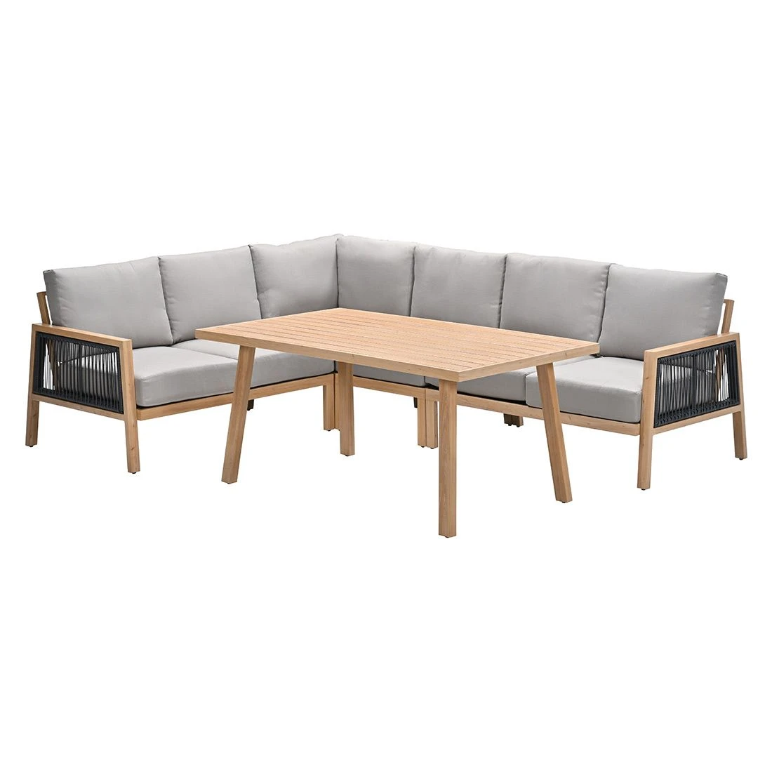 Garden Impressions Decala Dininglounge 5-tlg. Aluminium/Rope/Textilene Teaklook/Taupe 1 Garden Impressions Decala Dininglounge 5-tlg. Aluminium/Rope/Textilene Teaklook/Taupe