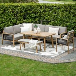 Garden Impressions Decala Dininglounge 5-tlg. Aluminium/Rope/Textilene Teaklook/Taupe 19 Garden Impressions Decala Dininglounge 5-tlg. Aluminium/Rope/Textilene Teaklook/Taupe -Garten Paradies Verkauf garden impressions decala loungeset 5 tlg aluminium rattan textilene 1436108 10