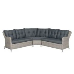 Garden Impressions Milwaukee Dininglounge Geflecht/Spun Polyester Vintage Willow/Reflex Black -Garten Paradies Verkauf garden impressions milwaukee loungeecke 4 teilig geflecht 4