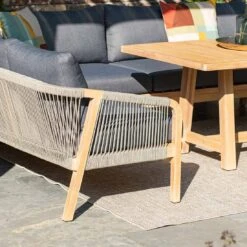 Garden Impressions Santos Dininglounge 5-tlg. Akazie/Kunstfaser Akazie White Wash/Anthrazit -Garten Paradies Verkauf garden impressions santos dininglounge 5 tlg links akazie polster 1436152 10