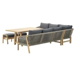 Garden Impressions Santos Dininglounge 5-tlg. Akazie/Kunstfaser Akazie White Wash/Anthrazit -Garten Paradies Verkauf garden impressions santos dininglounge 5 tlg links akazie polster 1436152 4