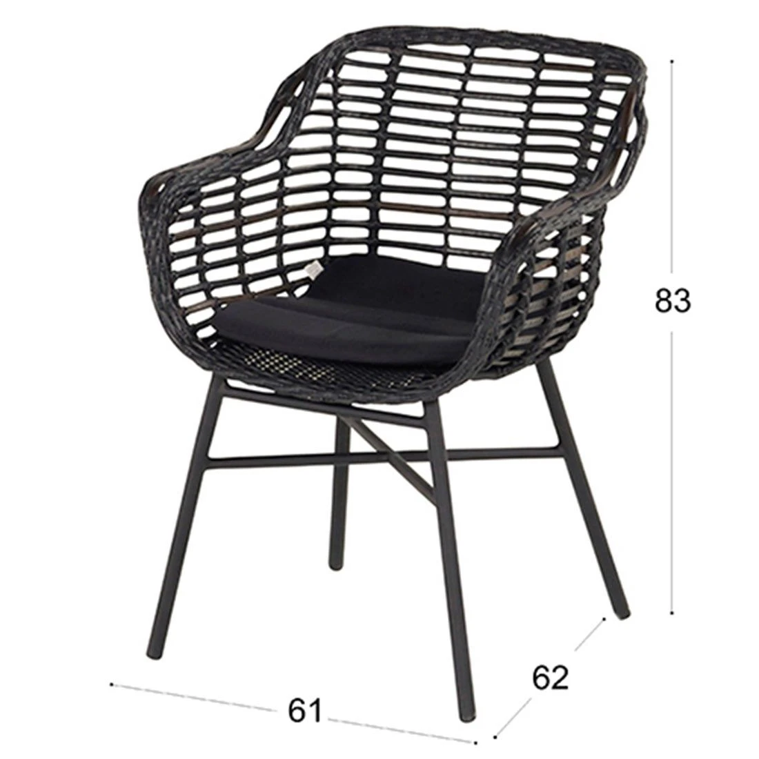 Hartman Cecilia Gartenmöbel-Set 7-tlg. Tisch 200x100cm Carbon Black/Black Puma 9 Hartman Cecilia Gartenmöbel-Set 7-tlg. Tisch 200x100cm Carbon Black/Black Puma – Bild 9