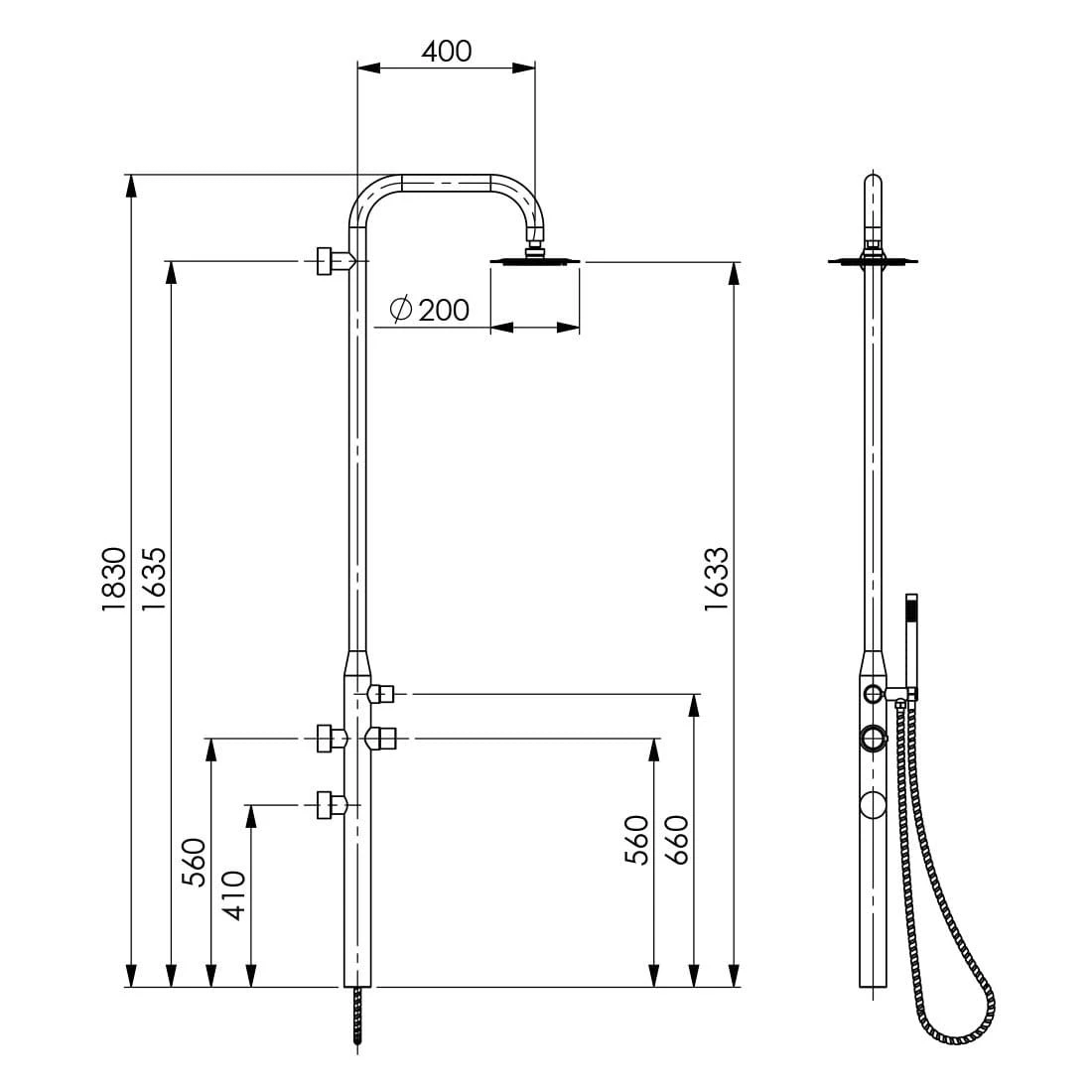 Ideal Juist Gartendusche Warmwasser Edelstahl Wandmontage Silber 2 Ideal Juist Gartendusche Warmwasser Edelstahl Wandmontage Silber – Bild 2