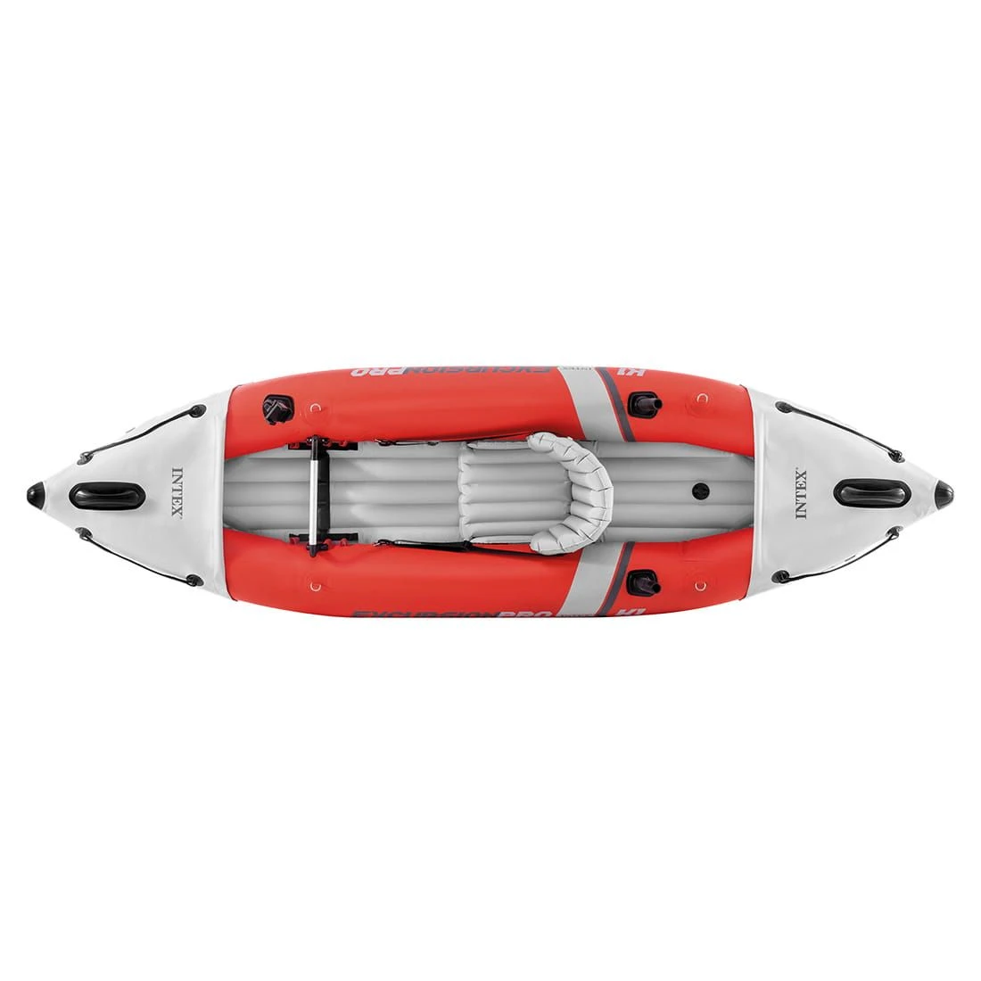 Intex ExcursionPro Kayak K1 Set Inkl. Alu-Paddel + Pumpe Grau/Rot 1 Intex ExcursionPro Kayak K1 Set Inkl. Alu-Paddel + Pumpe Grau/Rot