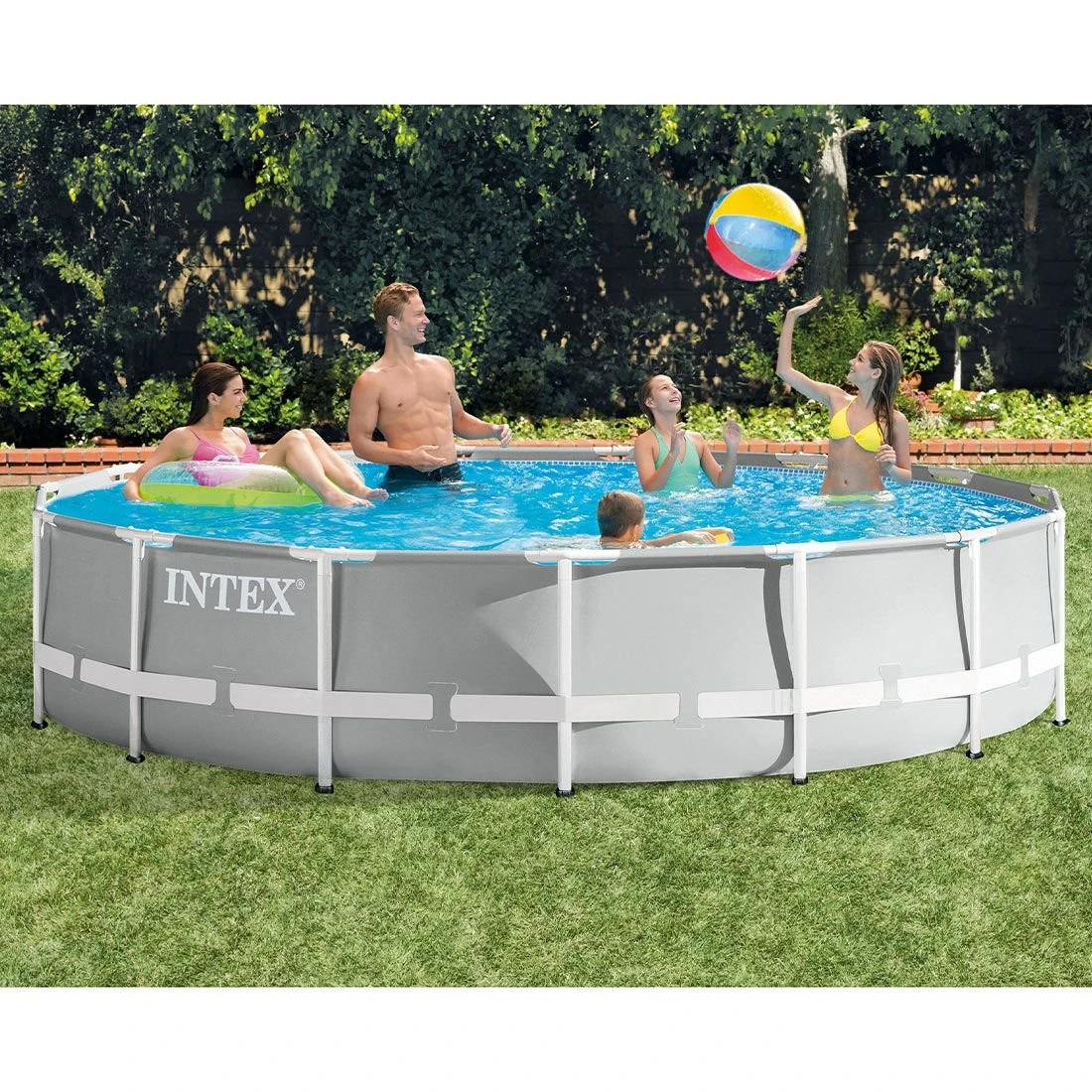 Intex PrismFrame Pool-Set Inkl GS Filterpumpe Ø457x107cm 2 Intex PrismFrame Pool-Set Inkl GS Filterpumpe Ø457x107cm – Bild 2