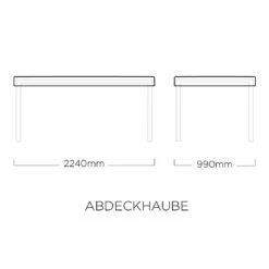 Kettler Gartentisch Schutzhülle 220x95cm Polyester Grau-Silber -Garten Paradies Verkauf kettler abdeckhaube fur tischplatte 220x95 cm polyester grau silber 1270965 4