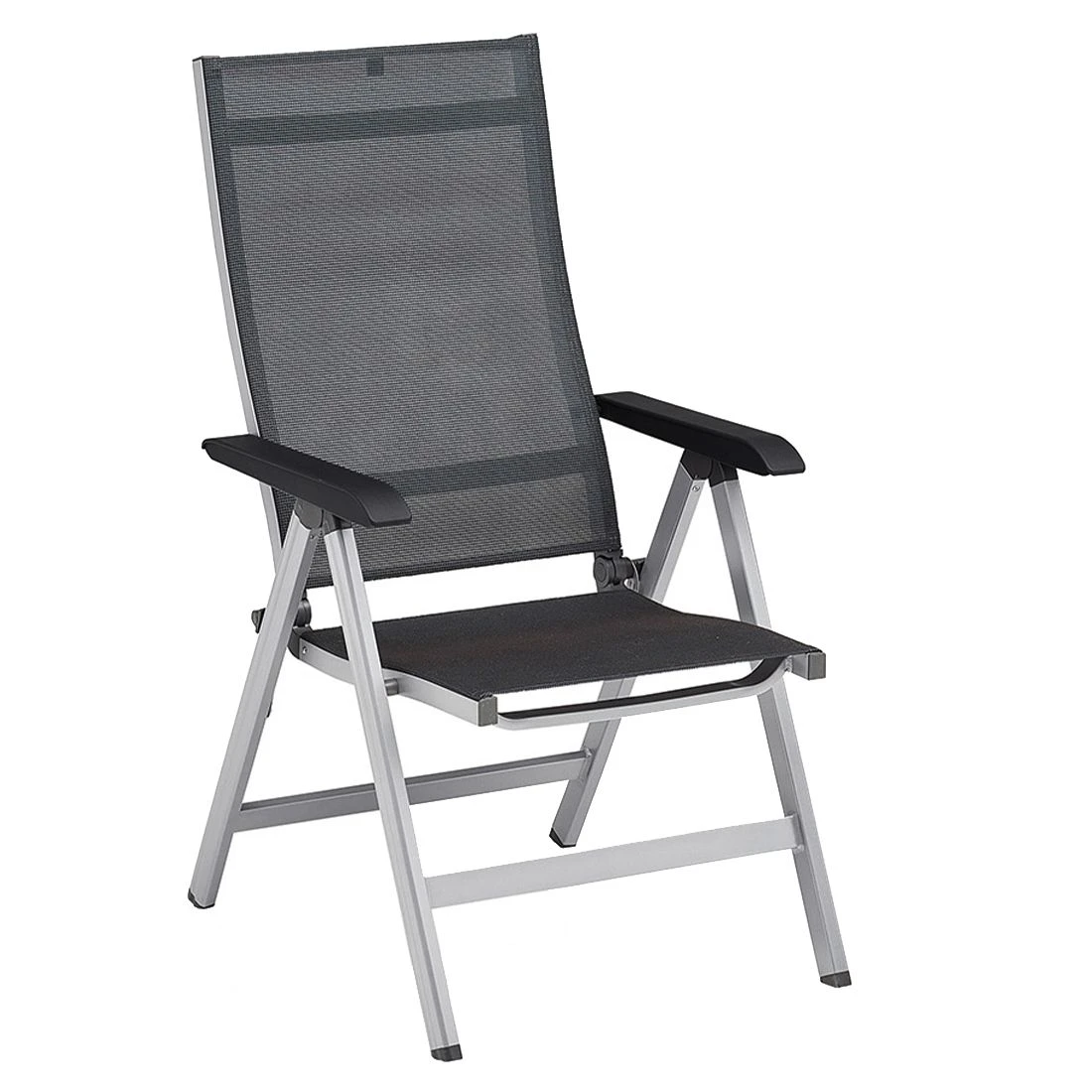 Kettler Basic+ Premium Klappsessel Aluminium/Textilene Silber/Lakritz 3 Kettler Basic+ Premium Klappsessel Aluminium/Textilene Silber/Lakritz – Bild 3