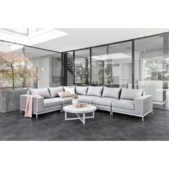Kettler Ego Modular Ecklounge 7tlg. Sunbrella Silber/Hellgrau Meliert -Garten Paradies Verkauf kettler ego modular loungeecke 7tlg aluminium sunbrella 16