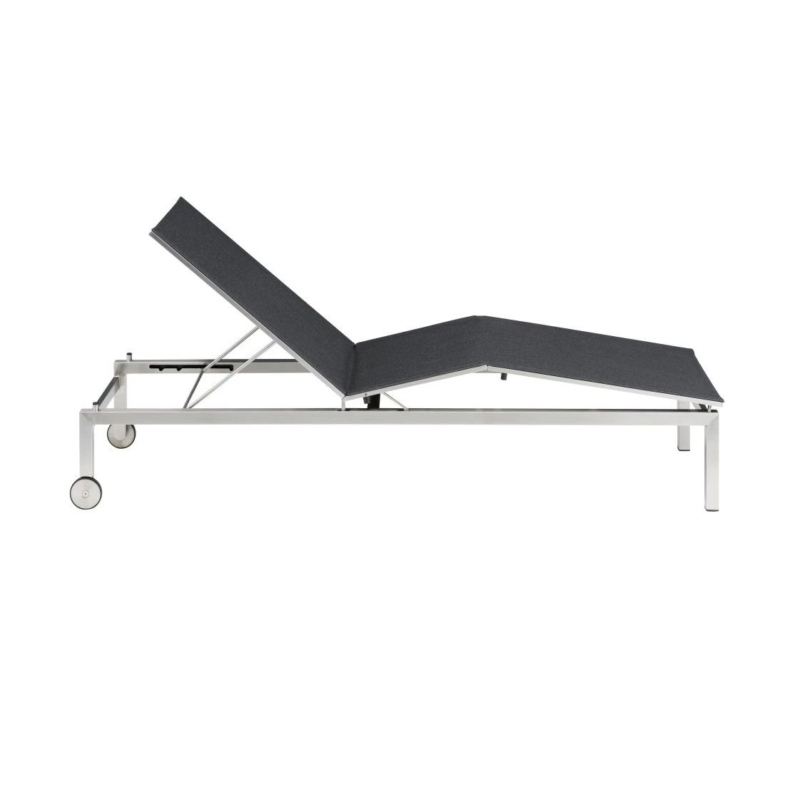 Kettler Feel Gartenliege Edelstahl/Textilene Grau Meliert 6 Kettler Feel Gartenliege Edelstahl/Textilene Grau Meliert – Bild 6